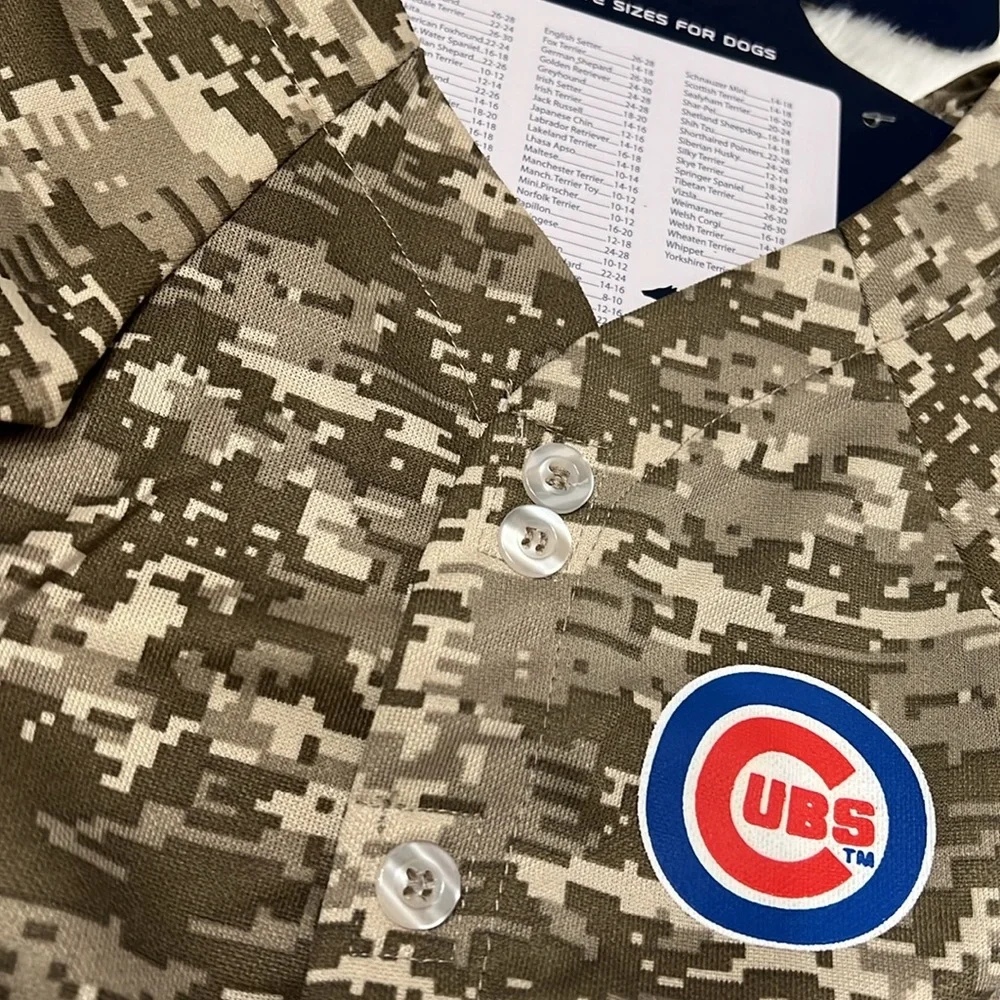 NWT MLB Chicago Cubs Pet Camo Jersey Medium 14”-18”